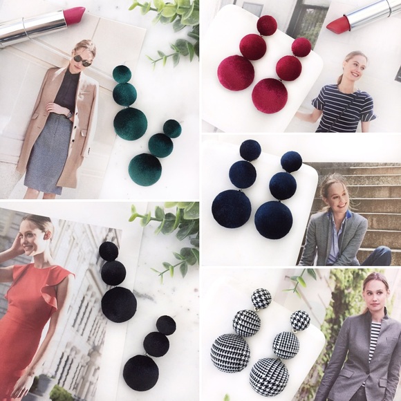 "Lizzie" Earrings || Black Velvet Bon Bon - Picture 6 of 9